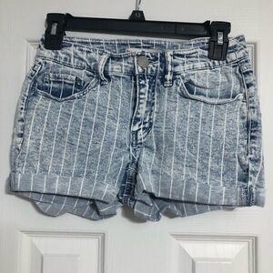 SO striped jean favorite shortie shorts juniors size 3‎ low rise rolled cuffed